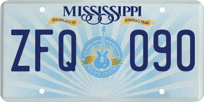 MS license plate ZFQ090