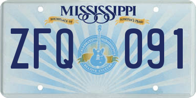 MS license plate ZFQ091
