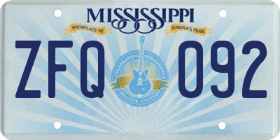 MS license plate ZFQ092