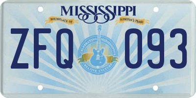 MS license plate ZFQ093