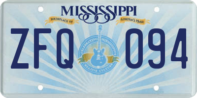 MS license plate ZFQ094