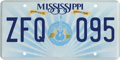 MS license plate ZFQ095