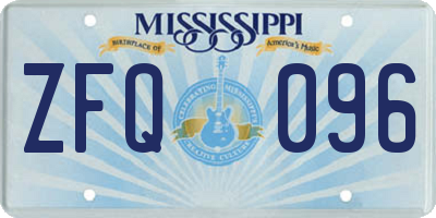 MS license plate ZFQ096