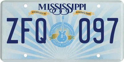 MS license plate ZFQ097