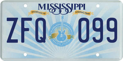 MS license plate ZFQ099