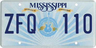 MS license plate ZFQ110