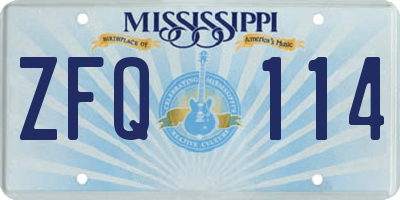 MS license plate ZFQ114