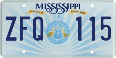 MS license plate ZFQ115