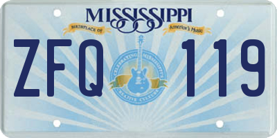 MS license plate ZFQ119