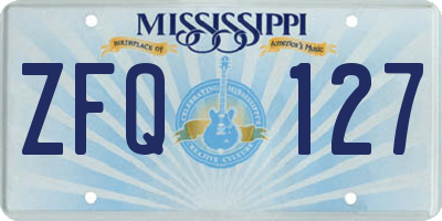 MS license plate ZFQ127
