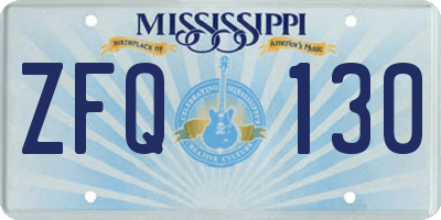 MS license plate ZFQ130
