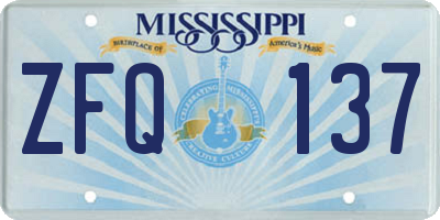 MS license plate ZFQ137