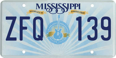 MS license plate ZFQ139