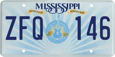 MS license plate ZFQ146