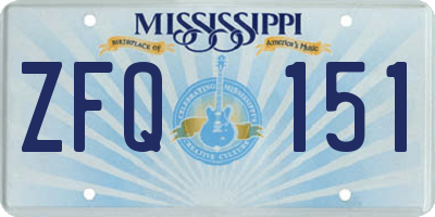 MS license plate ZFQ151