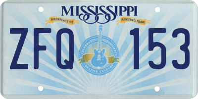 MS license plate ZFQ153