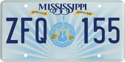 MS license plate ZFQ155