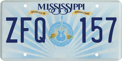 MS license plate ZFQ157