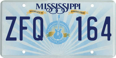MS license plate ZFQ164