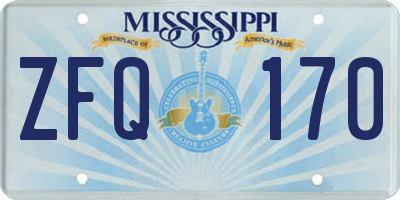 MS license plate ZFQ170