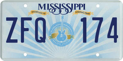 MS license plate ZFQ174