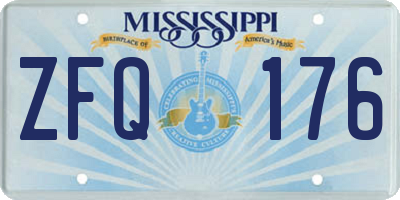 MS license plate ZFQ176