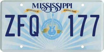 MS license plate ZFQ177