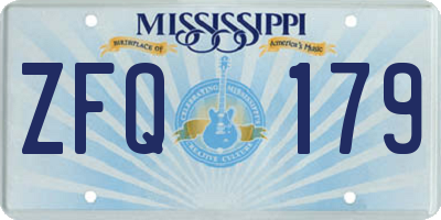 MS license plate ZFQ179
