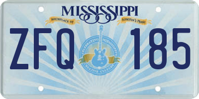 MS license plate ZFQ185