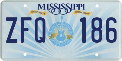 MS license plate ZFQ186