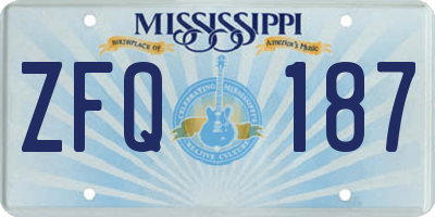 MS license plate ZFQ187