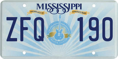 MS license plate ZFQ190