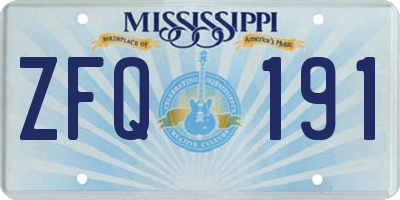 MS license plate ZFQ191
