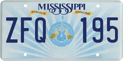 MS license plate ZFQ195