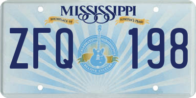 MS license plate ZFQ198