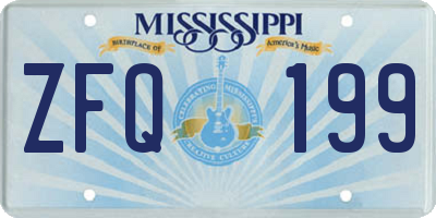 MS license plate ZFQ199
