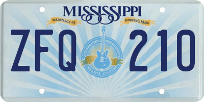 MS license plate ZFQ210