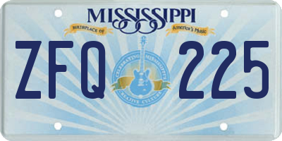 MS license plate ZFQ225