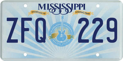 MS license plate ZFQ229