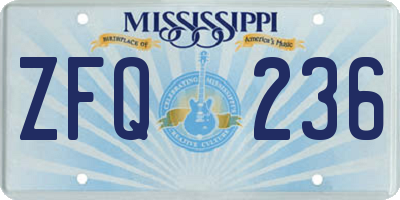 MS license plate ZFQ236
