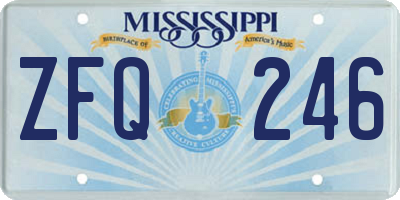 MS license plate ZFQ246