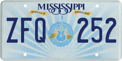 MS license plate ZFQ252