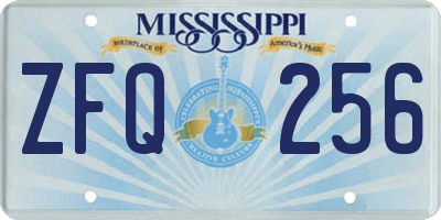 MS license plate ZFQ256