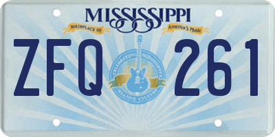 MS license plate ZFQ261