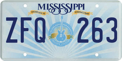 MS license plate ZFQ263