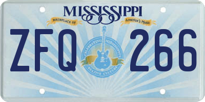 MS license plate ZFQ266
