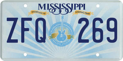 MS license plate ZFQ269
