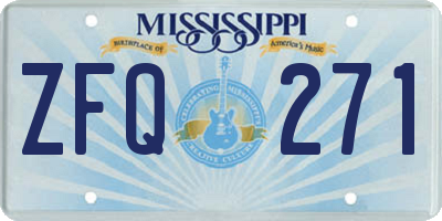 MS license plate ZFQ271