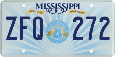 MS license plate ZFQ272