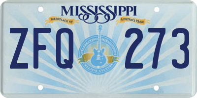 MS license plate ZFQ273